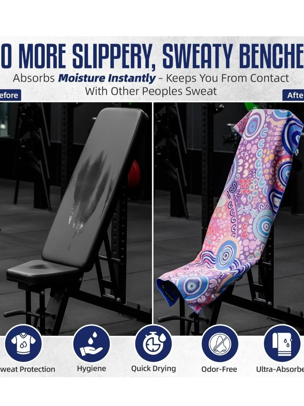 Sweat Is My Glitter Pink and Pastel Fitness Towel